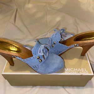 MICHAEL KORS Blue Suede Clog